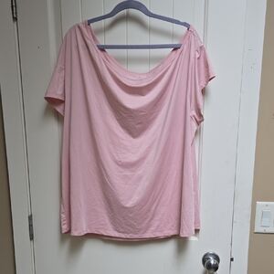 Torrid Plus size 3x Light Pink Draped Neck Short Sleeve Tee